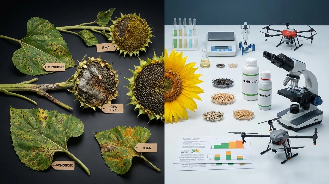 Основні хвороби соняшника та методи захисту