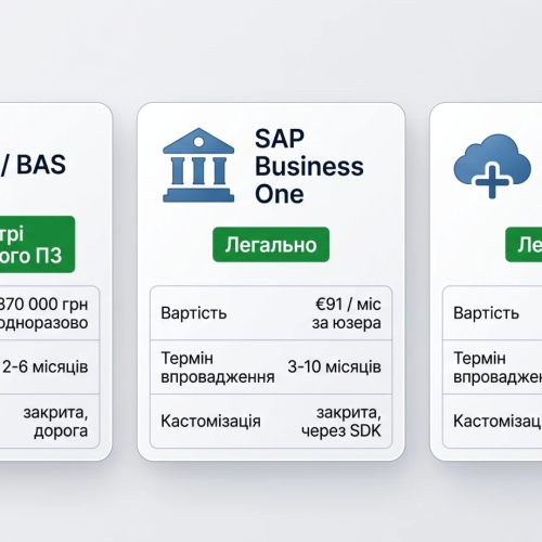 Odoo vs 1С vs SAP Business One: комплексне порівняння ERP-систем для українського бізнесу у 2026 році