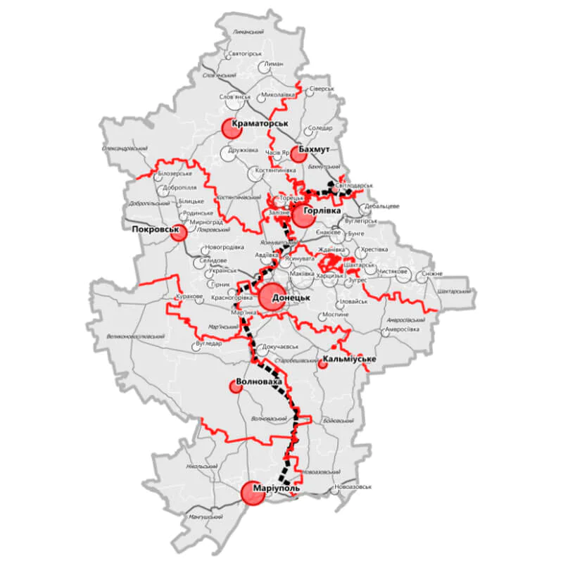 Карта Донецької області