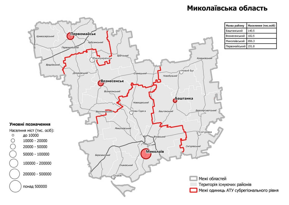 Карта Николаевской области