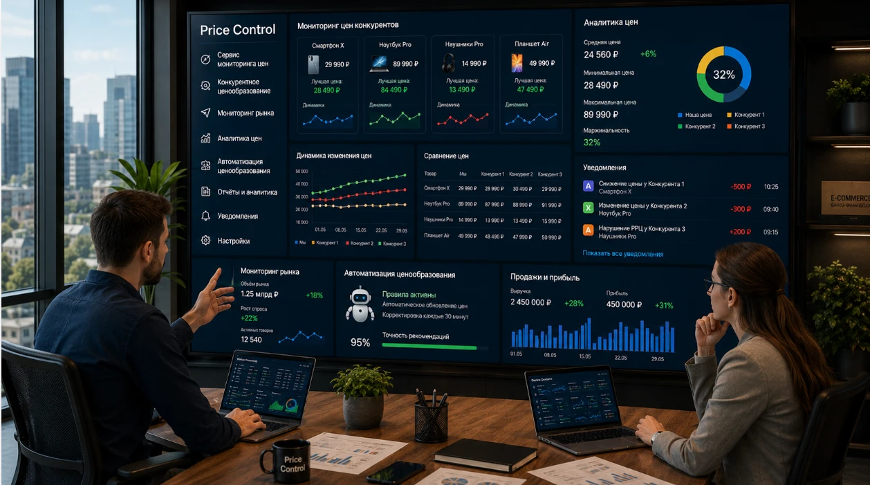 Руководитель интернет-магазина и аналитик используют Price Control для мониторинга цен конкурентов и автоматизации ценообразования.